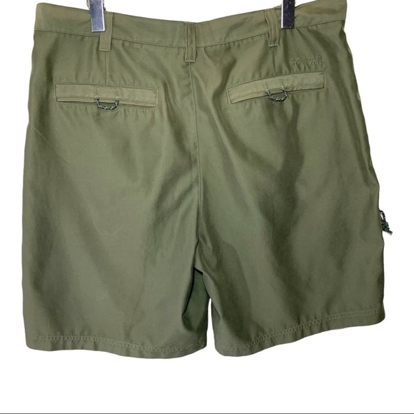 columbia XCO Hiking Shorts Green Pleated Front Relax Fit Bermuda 5 Pockets 34 - Picture 2 of 10